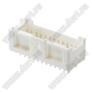 MOLEX MicroClasp™ 559172410 вилка двухрядная прямая с направляющими на плату, цвет натуральный; 24-конт.