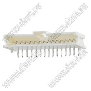 MOLEX MicroClasp™ 559351510 вилка однорядная угловая с направляющими на плату, цвет натуральный; 15-конт.