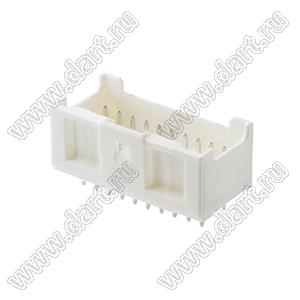 MOLEX MicroClasp™ 559172010 вилка двухрядная прямая с направляющими на плату, цвет натуральный; 20-конт.