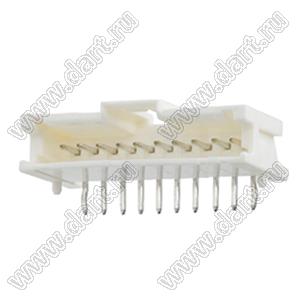 MOLEX MicroClasp™ 559351010 вилка однорядная угловая с направляющими на плату, цвет натуральный; 10-конт.