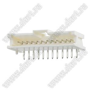 MOLEX MicroClasp™ 559351210 вилка однорядная угловая с направляющими на плату, цвет натуральный; 12-конт.