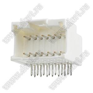 MOLEX MicroClasp™ 559591430 вилка двухрядная прямая без направляющих на плату, цвет натуральный; 14-конт.