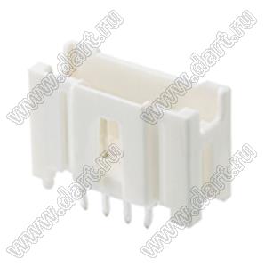 MOLEX MicroClasp™ 559320410 вилка однорядная прямая с направляющими на плату, цвет натуральный; 4-конт.