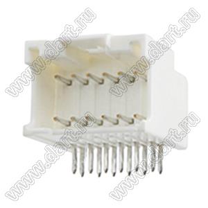 MOLEX MicroClasp™ 559591230 вилка двухрядная прямая без направляющих на плату, цвет натуральный; 12-конт.