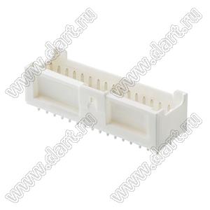 MOLEX MicroClasp™ 559173210 вилка двухрядная прямая с направляющими на плату, цвет натуральный; 32-конт.