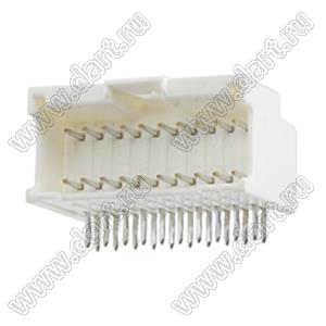 MOLEX MicroClasp™ 559592030 вилка двухрядная прямая без направляющих на плату, цвет натуральный; 20-конт.