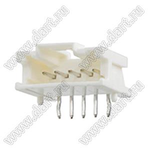 MOLEX MicroClasp™ 559350510 вилка однорядная угловая с направляющими на плату, цвет натуральный; 5-конт.