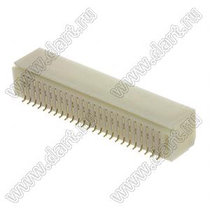 A1001-SMT-25AWX2 (SM50B-SRDS-G-TF) вилка SMD вертикальная с направляющими в плату; шаг 1,0мм; шаг 1,00мм; 2x25-конт.