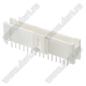 MOLEX MicroClasp™ 559321510 вилка однорядная прямая с направляющими на плату, цвет натуральный; 15-конт.