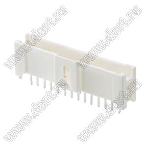 MOLEX MicroClasp™ 559321410 вилка однорядная прямая с направляющими на плату, цвет натуральный; 14-конт.