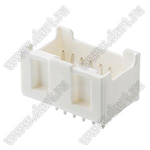 MOLEX MicroClasp™ 559171210 вилка двухрядная прямая с направляющими на плату, цвет натуральный; 12-конт.