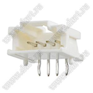 MOLEX MicroClasp™ 559350410 вилка однорядная угловая с направляющими на плату, цвет натуральный; 4-конт.