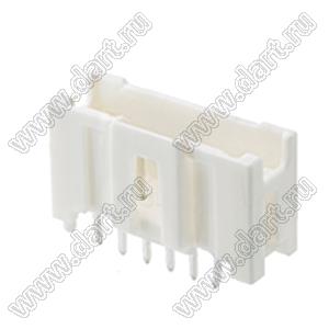 MOLEX MicroClasp™ 559320610 вилка однорядная прямая с направляющими на плату, цвет натуральный; 6-конт.