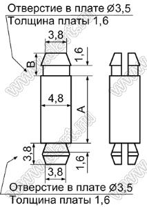 PSA-25 фиксатор платы A=25,4мм; нейлон-66 (94V-2)