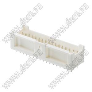 MOLEX MicroClasp™ 559173410 вилка двухрядная прямая с направляющими на плату, цвет натуральный; 34-конт.