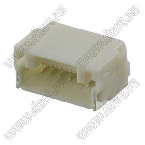 SM07B-NSHSS-TB вилка SMD горизонтальная на плату; шаг 1,0мм; шаг 1,00мм; 7-конт.; медный сплав луженый / нейлон, цвет натуральный