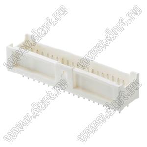 MOLEX MicroClasp™ 559174010 вилка двухрядная прямая с направляющими на плату, цвет натуральный; 40-конт.