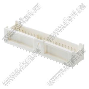 MOLEX MicroClasp™ 559174010 вилка двухрядная прямая с направляющими на плату, цвет натуральный; 40-конт.