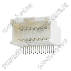 MOLEX MicroClasp™ 559591630 вилка двухрядная прямая без направляющих на плату, цвет натуральный; 16-конт.