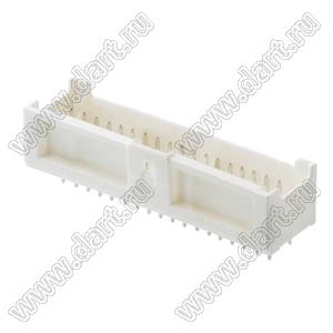 MOLEX MicroClasp™ 559173610 вилка двухрядная прямая с направляющими на плату, цвет натуральный; 36-конт.