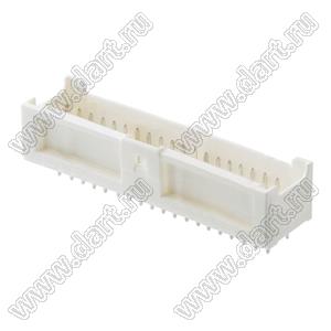 MOLEX MicroClasp™ 559173810 вилка двухрядная прямая с направляющими на плату, цвет натуральный; 38-конт.