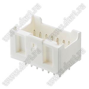 MOLEX MicroClasp™ 559171410 вилка двухрядная прямая с направляющими на плату, цвет натуральный; 14-конт.