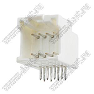 MOLEX MicroClasp™ 559590830 вилка двухрядная прямая без направляющих на плату, цвет натуральный; 8-конт.