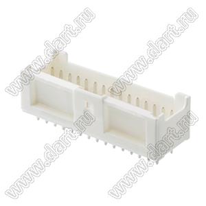 MOLEX MicroClasp™ 559173010 вилка двухрядная прямая с направляющими на плату, цвет натуральный; 30-конт.