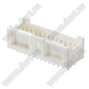 MOLEX MicroClasp™ 559172610 вилка двухрядная прямая с направляющими на плату, цвет натуральный; 26-конт.