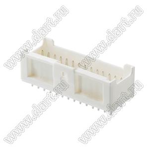 MOLEX MicroClasp™ 559172810 вилка двухрядная прямая с направляющими на плату, цвет натуральный; 28-конт.