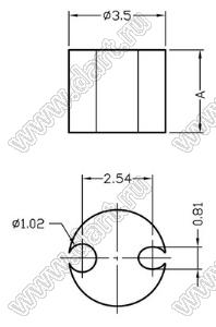 LEDH-8 (LED-4.5D*8) держатель светодиода на плату прямой; нейлон-66 (UL); A=8,0мм; черный