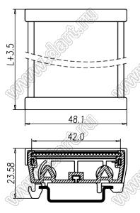 UM42-0250R профилированный корпус на стандартный электрический DIN-рельс; L=250мм; пластик; оранжевый