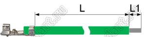 BLWTE1.5-A1501Te-AWG#28-100-GN-FREE провод с терминалом; BLWTE1.5-A1501Te; P=1,5мм; L=100мм; зеленый; AWG 28AWG; L1=4...5мм