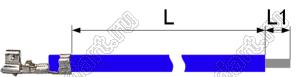 BLWTE1.5-A1501Te-AWG#28-150-BL-FREE провод с терминалом; BLWTE1.5-A1501Te; P=1,5мм; L=150мм; синий; 28AWG; L1=4...5мм