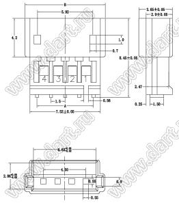 C1501-H08 корпус вилки на кабель; шаг 1,5мм; 8-конт.