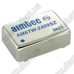 AM6TW-2409SZ модульный источник питания постоянного тока (DC/DC); Uвх=9...36В; Uвых=9В; Iвых=666мА; Uпр=1500; 6Вт