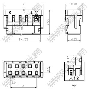 A2003-H09X2 корпус розетки на кабель; шаг 2,00мм; 2x9-конт.