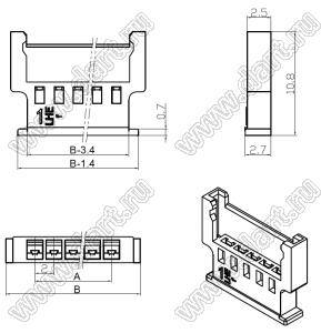 C2001-HB06 корпус вилки на кабель; 6-конт.