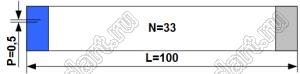 BLFPC P0,5 33PIN 100mm REV шлейф плоский сверхтонкий FFC/FPC; 33; длина 100мм; контакты на разных поверхностях