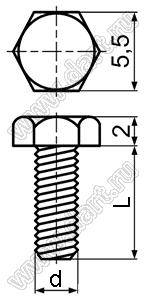 STM4-8 винт пластиковый; нейлон-66 94V-2