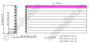 CG-40P-AWM2678#30AWG-7x0.1-0.635 OD: 0.68mm шлейф плоский