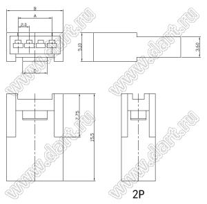 C2004-H08 корпус вилки на кабель; 8-конт.