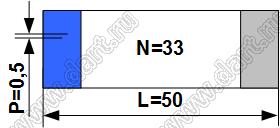 BLFPC P0,5 33PIN 50mm REV шлейф плоский сверхтонкий FFC/FPC; 33-конт.; длина 50мм; контакты на разных поверхностях