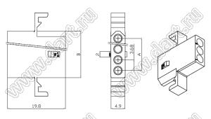 C3681-HC05 корпус розетки на кабель с защелками на панель; 5-конт.; нейлон-66/94V-2(0)