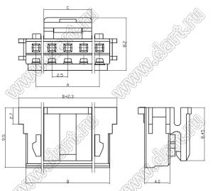 A2507-H11 корпус розетки на кабель; шаг 2,50мм; 11-конт.