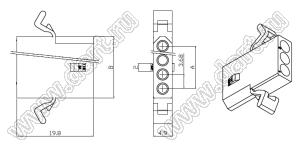 C3681-HB04 корпус розетки на кабель с защелками на панель; 4-конт.; нейлон-66/94V-2(0)