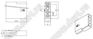 C3681-H04 корпус розетки на кабель; 1-конт.; нейлон-66/94V-2(0)