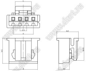 A2507-HC14 корпус розетки на кабель; шаг 2,50мм; 14-конт.