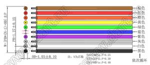 MC-40P- UL2651#26AWG-7x0.16TS-1.27 OD: 1.05mm шлейф плоский цветной; P=1,27мм; 7x0,16 (проводов)