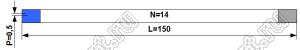 BLFPC P0,5 14PIN 150mm REV шлейф плоский сверхтонкий FFC/FPC; 14; длина 150мм; контакты на разных поверхностях
